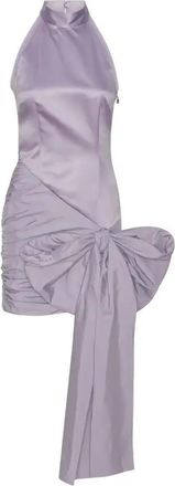 Rotate Halterneck Bow-Detail Dress - Womens - Polyester/Recycled Polyester