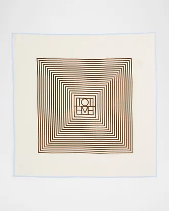 Toteme Centered Monogram Silk Square Scarf