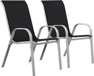 Habitat & Jardin Conjunto de 2 sillones de jard&iacute;n negro 53 x 75 x 92 cm