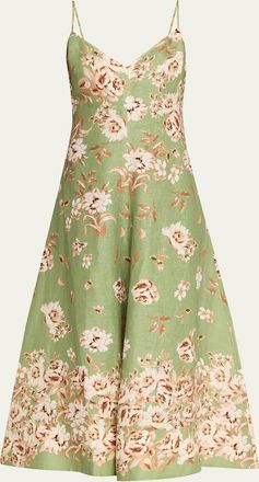 Cara Cara Mae Floral Linen Midi Dress