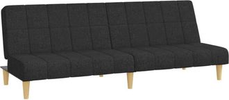 vidaXL Sof&aacute; Cama De 2 Plazas Tela Negro Vidaxl