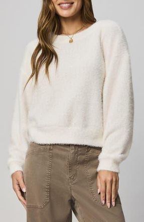 Splendid Fallon Fuzzy Crewneck Sweater in White at Nordstrom Rack, Size X-Large
