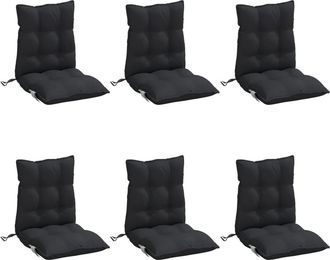 vidaXL Cojines Para Silla Con Respaldo Bajo 6 Uds Tela Oxford Negro Vidaxl