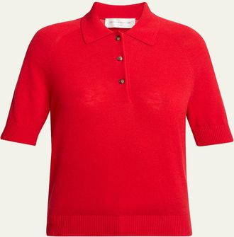 Victoria Beckham Short-Sleeve Wool Polo Shirt