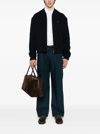 Etro Middernachtblauwe Wolmix Bomberjack