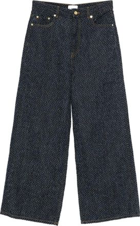Ganni Jeans met textuur - Blauw