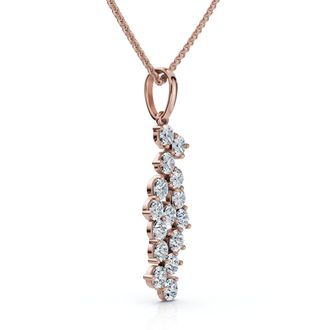 Pompeii3 1/3Ct Cascading Diamond Pendant Necklace 14k Gold Lab Grown