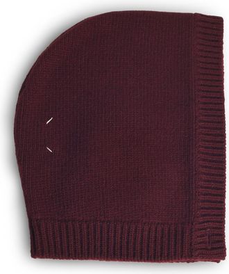 Maison Margiela bordeauxrode scheerwollen capuchon