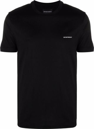 Emporio Armani Black Embroidered Logo T-Shirt