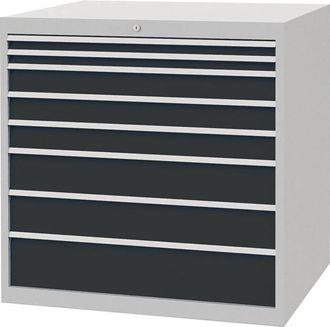 OEM Armario De Cajones A1019xl1005xf736mm Gris Claro / Gris 8 Cajones, Extensi&oacute;n Completa