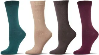 MeMoi Assorted 4-Pack Crew Socks in Teal/burgundy Multi at Nordstrom, Size 9-11