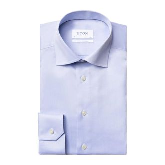 Eton Heren, Overhemden, Blauw, Maat: 2XL Katoen