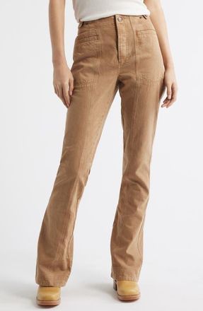 Free People High Waist Bootcut Jeans in Tannin at Nordstrom, Size 10