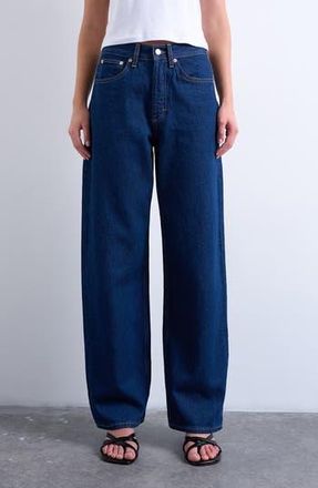 Topshop Column Mid Rise Jeans in Medium Blue at Nordstrom Rack, Size 30 Tall
