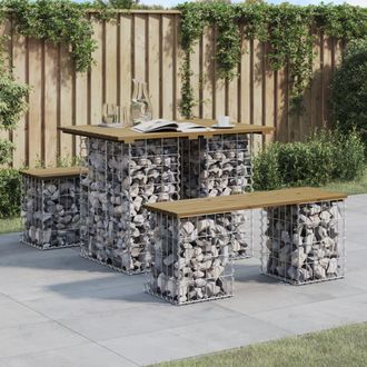 vidaXL Vidaxl - Banco Jard&iacute;n Dise&ntilde;o Gaviones Madera Pino Impregnada 100x70x72cm