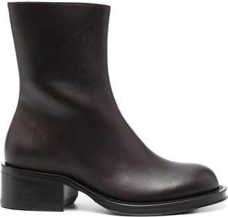 Lanvin zip-fastening leather ankle boots - women - Calf Leather/Calf Leather/Calf Leather/Rubber - 38 - Brown