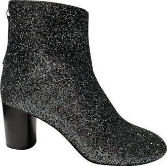 Isabel Marant Isabel Marant Pre-owned Womens Ritza Glitter-coated Ankle Boots in Glitter Silver - Size EU 41