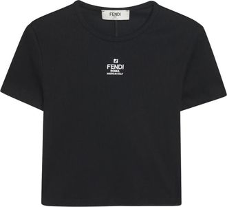 Fendi Dames, Tops, Zwart, Maat: XS Katoen