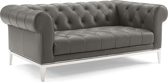 ModWay Idyll Tufted Button Upholstered Leather Chesterfield Loveseat