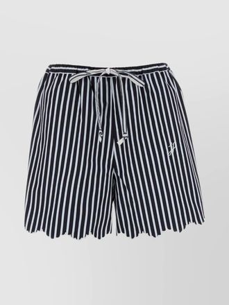 Patou embroidered cotton knee-length shorts