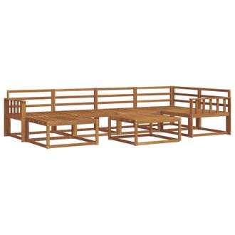 vidaXL Conjunto De Sof&aacute;s De Exterior 7 Pcs Natural Vidaxl