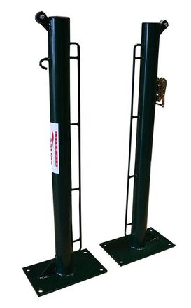 Softee Juego De 2 Postes De P&aacute;del Fijos &Oslash; 80mm Con Base Para Atornillar