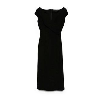 Ermanno Scervino Midi Dresses, female, Black, Size: 2XS Crossover Dress