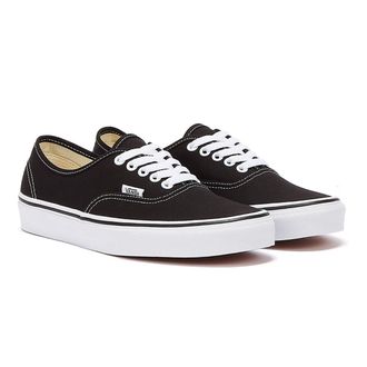 Vans Authentic Unisex Black White Canvas Vulcanised Skate Trainers Rubber - Size UK 3