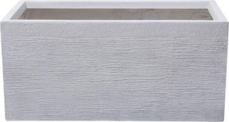 Beliani Beliani - Modern Outdoor Garden Flower Pot Planter Fiber Clay 80 x 37 x 38 cm White Myra