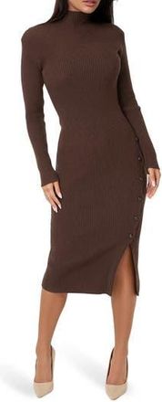 Bebe Mock Neck Sweater Midi Dress in Chocolate at Nordstrom Rack, Size X-Small