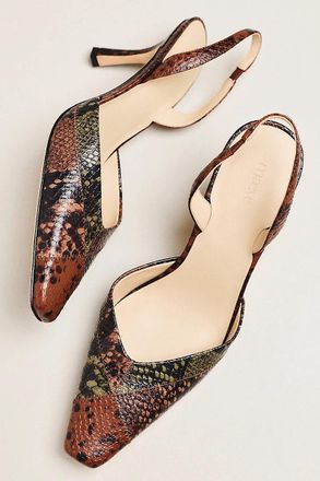 Maeve Square Toe Slingback Heels