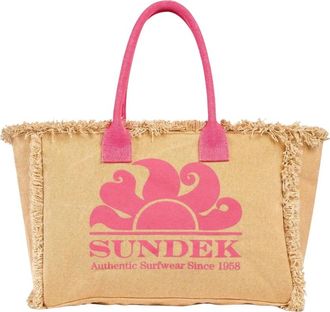 Sundek Shopping bag con frange - Heren - Shoppers - Beige - ONE Size - Tassen