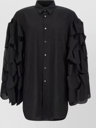 Comme Des Gar&ccedil;ons shirt longline cut ruffled sleeve pocket