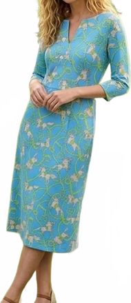Tabi Footwear Womens Horse Print Dress In Blue