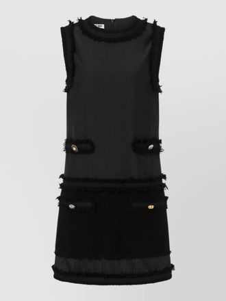 Moschino stretch boucl&eacute; dress sleeveless round neckline