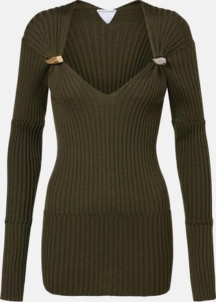 Bottega Veneta Ribbed-knit cashmere and silk top