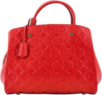 Louis Vuitton Red Monogram Empreinte Montaigne MM (Authentic Pre-Loved)