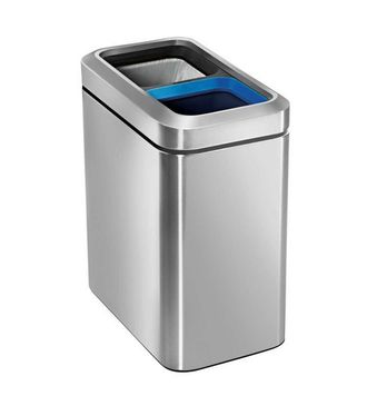 Simplehuman Cubo Abierto Para Residuos Clasificados 20 L, Acero Inoxidable Cepillado Cw1470