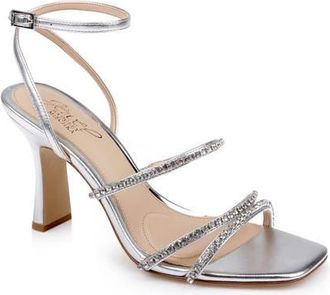 Badgley Mischka Paulette Ankle Strap Sandal in Silver Metallic at Nordstrom, Size 7.5