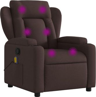 vidaXL Vidaxl - Sill&oacute;n De Masaje Reclinable De Tela Marr&oacute;n Oscuro