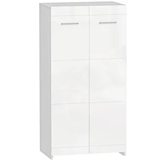 HOMCOM Zapatero 55x36x108 cm blanco brillante