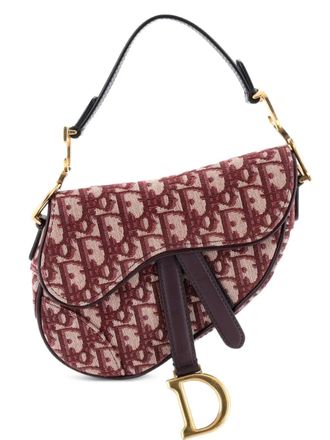 Dior Saddle Handbag Oblique Canvas Mini shoulder bag - women - Canvas - One Size - Red