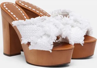Dolce & Gabbana Raffia platform mules