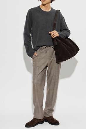 Etro Straight-leg Crease Trousers, Mens, Brown
