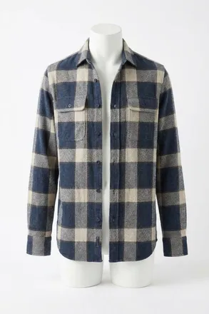 Faherty Legend Sweater Shirt In Navy Cloud Plaid
