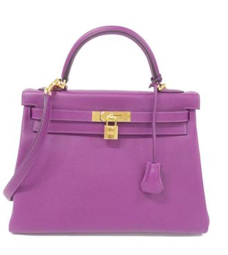 Herm&egrave;s Herm&egrave;s Purple Kelly 32 With Gold Hardware
