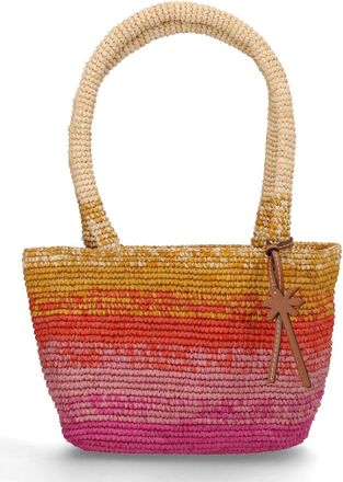 Maneb&igrave; Multicolor Gradient Woven Raffia Tote Bag