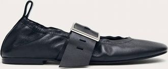 Alohas Womens Sarea Leather Ballet Flats In Black