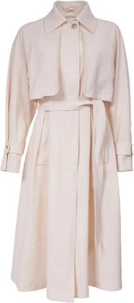 Herno Fresh Crinkle Woven Trenchcoat - Dames - Trenchcoats - Wit - M - Polyester - Jassen