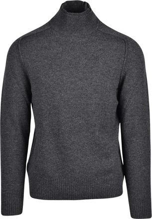Paolo Pecora Truien & Vesten, Heren, Grijs, L, Wol, Lupetto Turtleneck